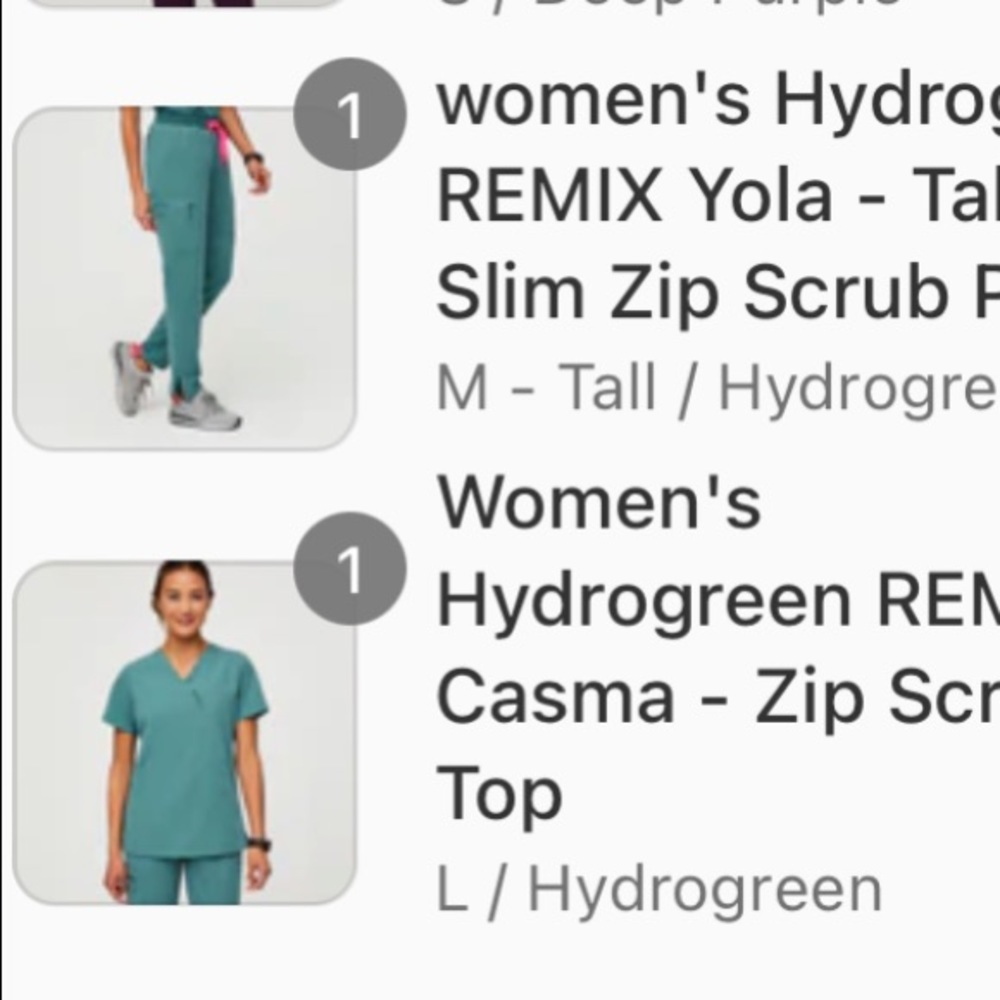 Hydro green figs set NWOT